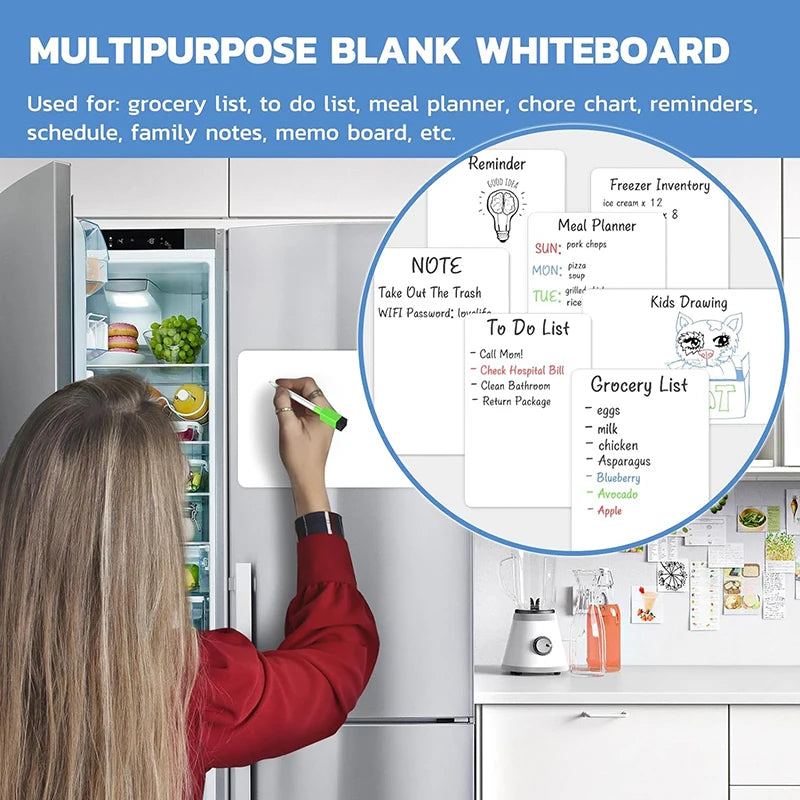 A3 Magnetic Whiteboard for Fridge | Family Planner, Grocery List & Meal Planning Board