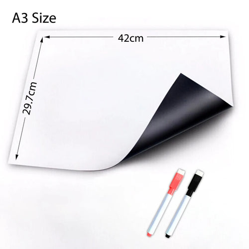 A3 Magnetic Whiteboard for Fridge | Family Planner, Grocery List & Meal Planning Board
