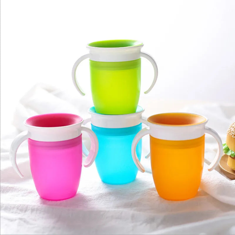 360 degree rotating baby drinking cup with handle (Prevents spillage)