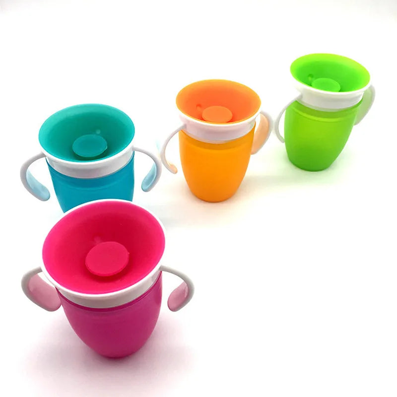 360 degree rotating baby drinking cup with handle (Prevents spillage)