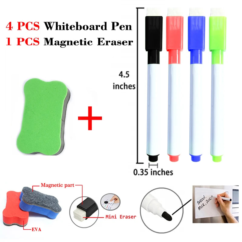 A3 Magnetic Whiteboard for Fridge | Family Planner, Grocery List & Meal Planning Board
